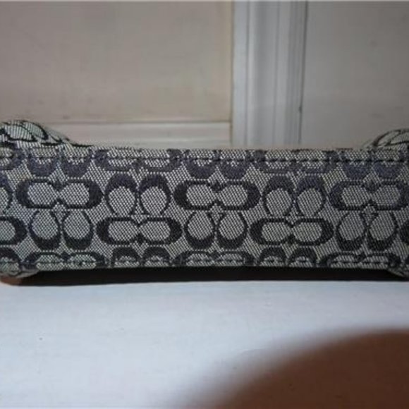 COACH BLACK,GRAY CANVAS/LEATHER WALLET POUCH - Picture 5 of 7